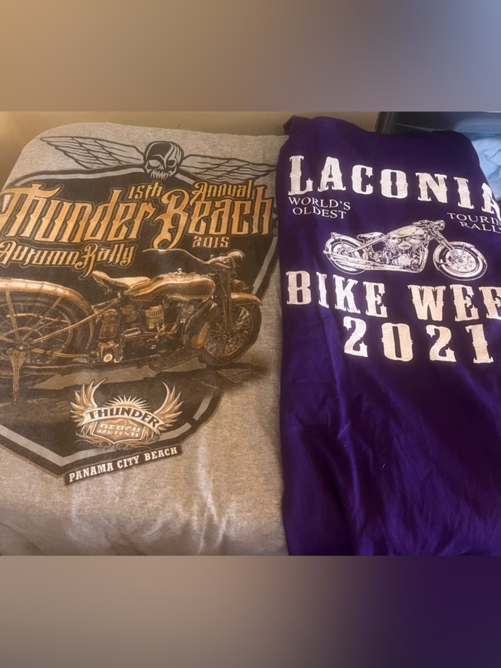 2 bike week shirt bundle 3x laconia thunder rally panama city florida b4